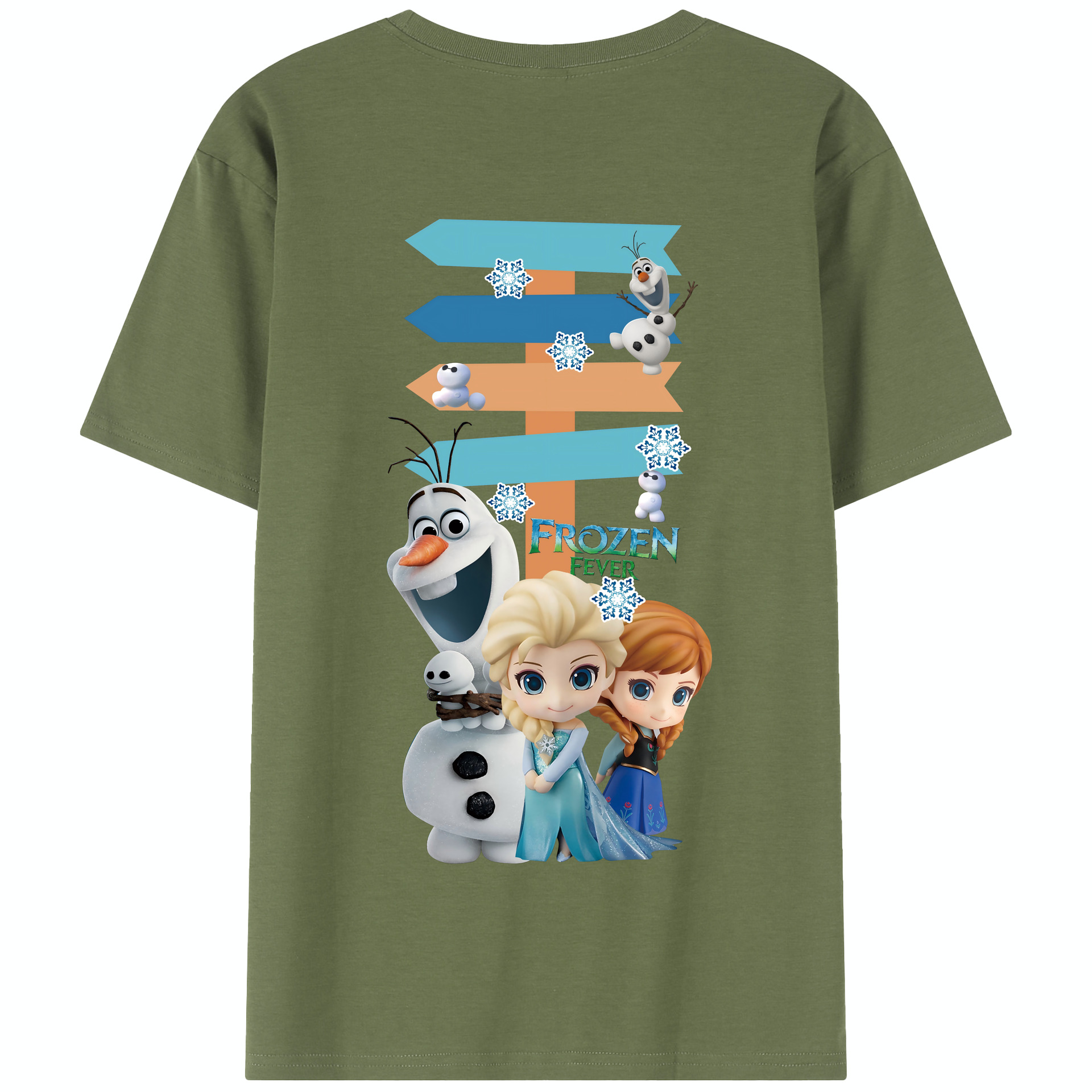 （画像用） アナと雪の女王 アンナ エルサ Frozen Anna Elsa 綿100％半袖Tシャツ（背面プリント）